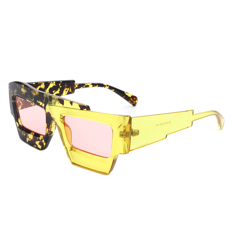 Wholesale PC Large Frame Sunshade Contrast Color Sunglasses
